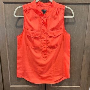 J. Crew Women's Bright Orange Sleeveless Pop-Over Tank